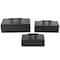 Black Marble Decorative Box with Aluminum Bar Handles, 3ct.